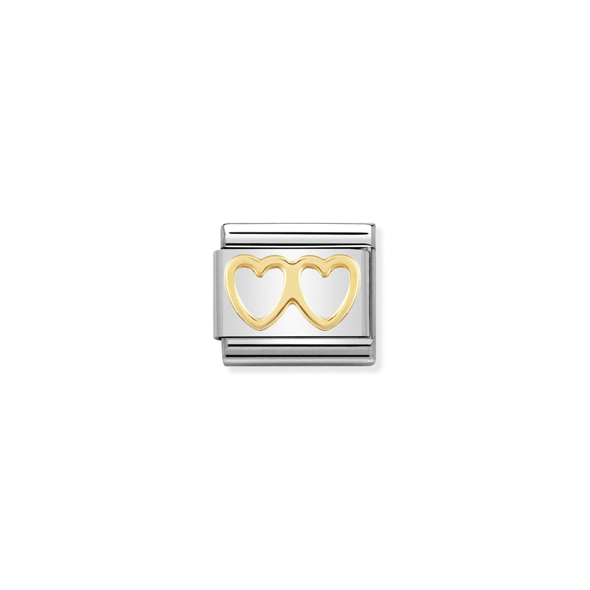 NOMINATION Composable Classic Link 030116/03 Double Heart in 18ct Gold