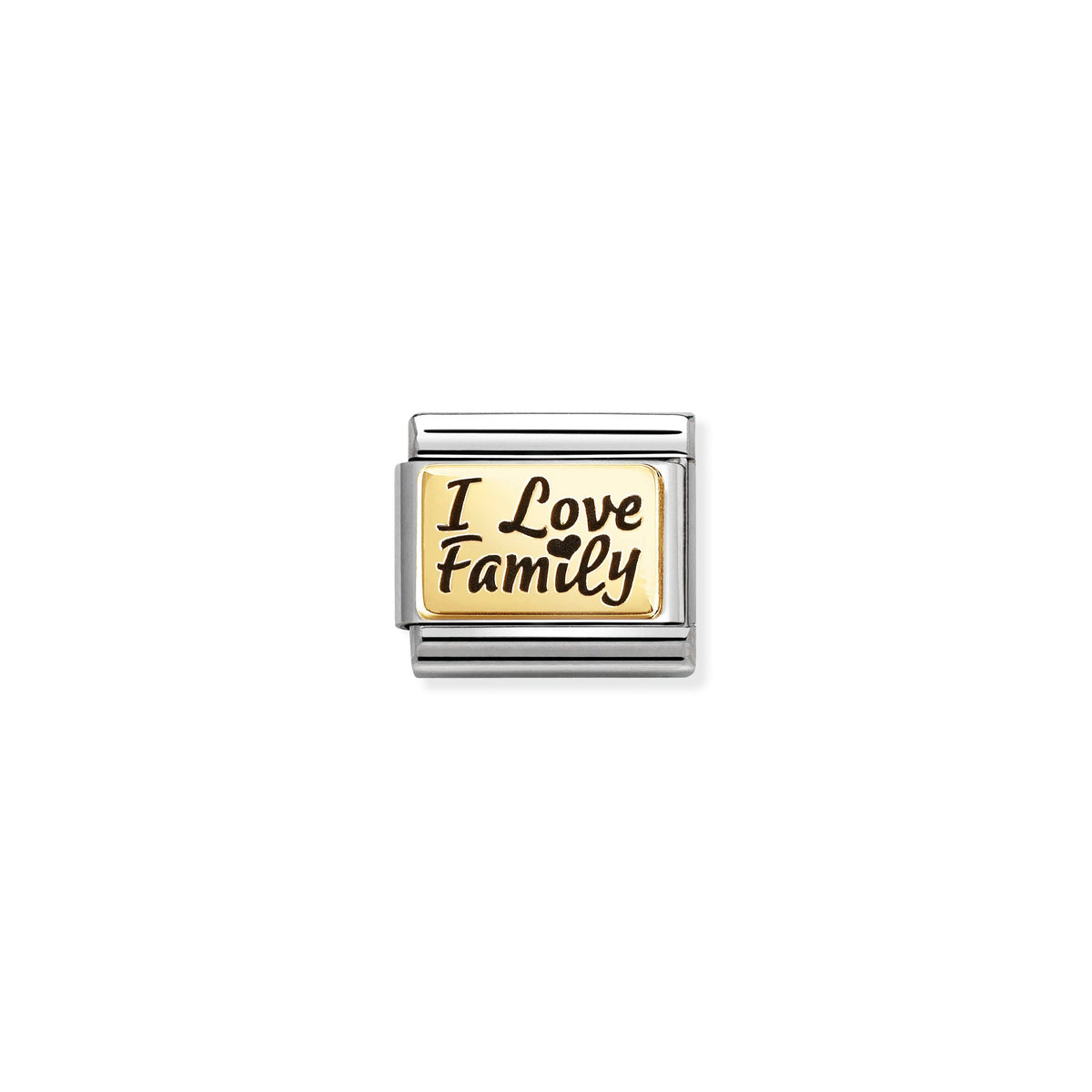 NOMINATION Composable Classic Link 030166/69 I Love Family in 18ct Gold & Enamel