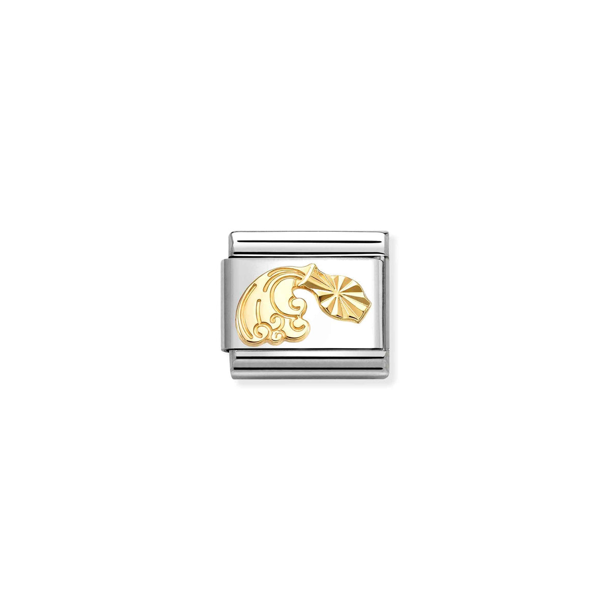 NOMINATION Composable Classic Link 030167/11 Aquarius with Etched Detail in 18ct Gold