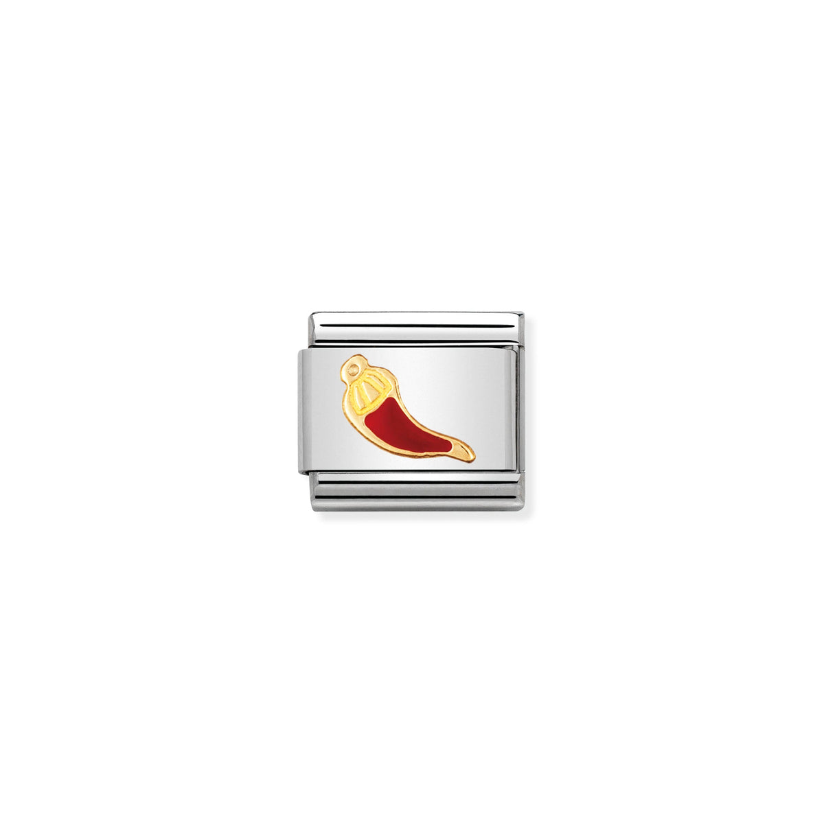 NOMINATION Composable Classic Link 030205/24 Red Horn in 18ct Gold & Enamel