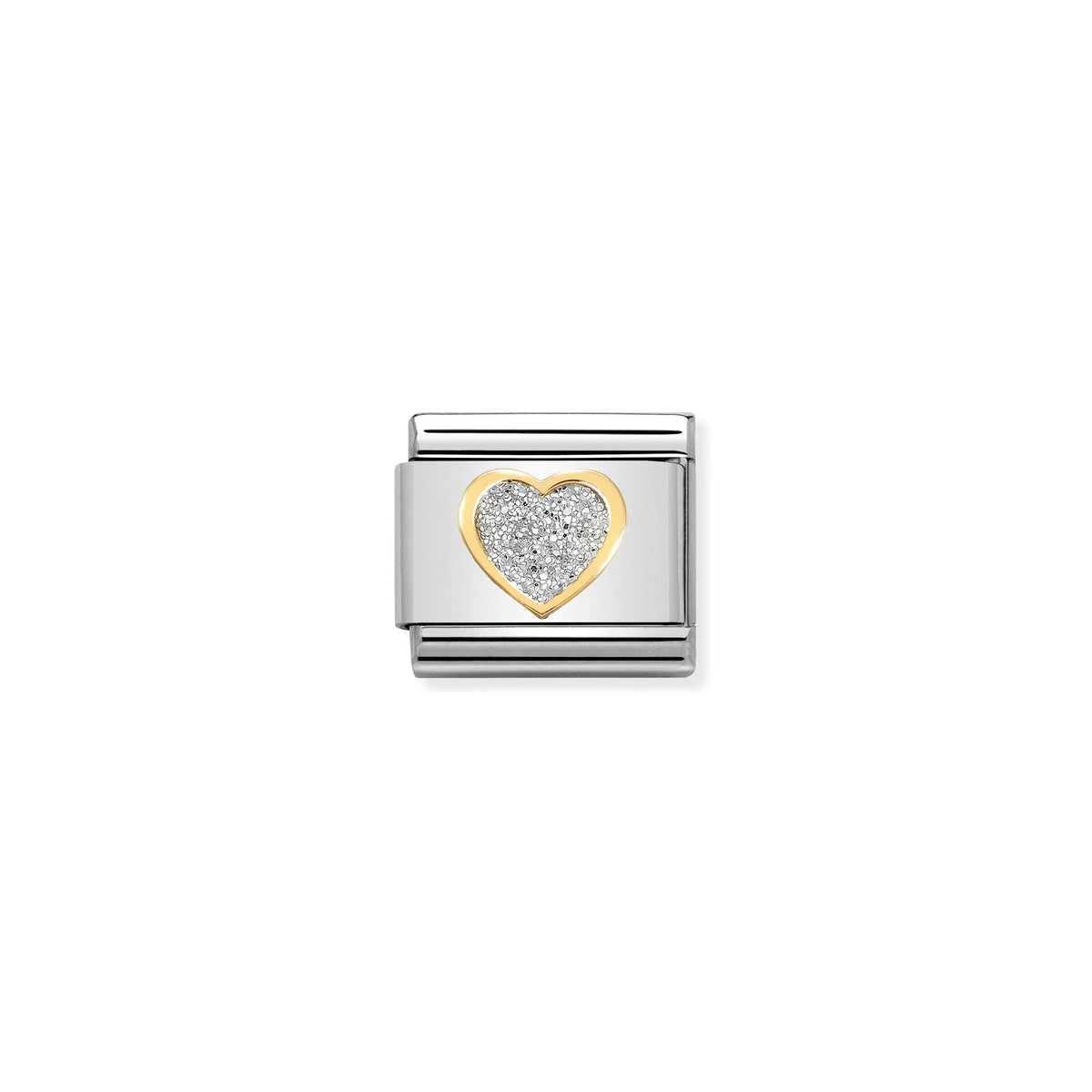 NOMINATION Composable Classic Link 030220/02 Heart with Glitter Enamel in 18ct Gold
