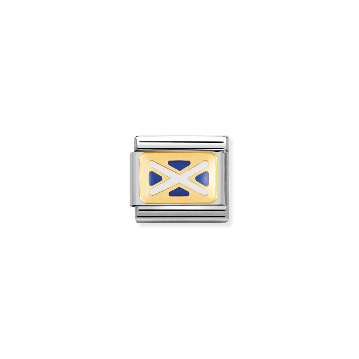 NOMINATION Composable Classic Link 030234/07 Scotland Flag in 18ct Gold and Enamel