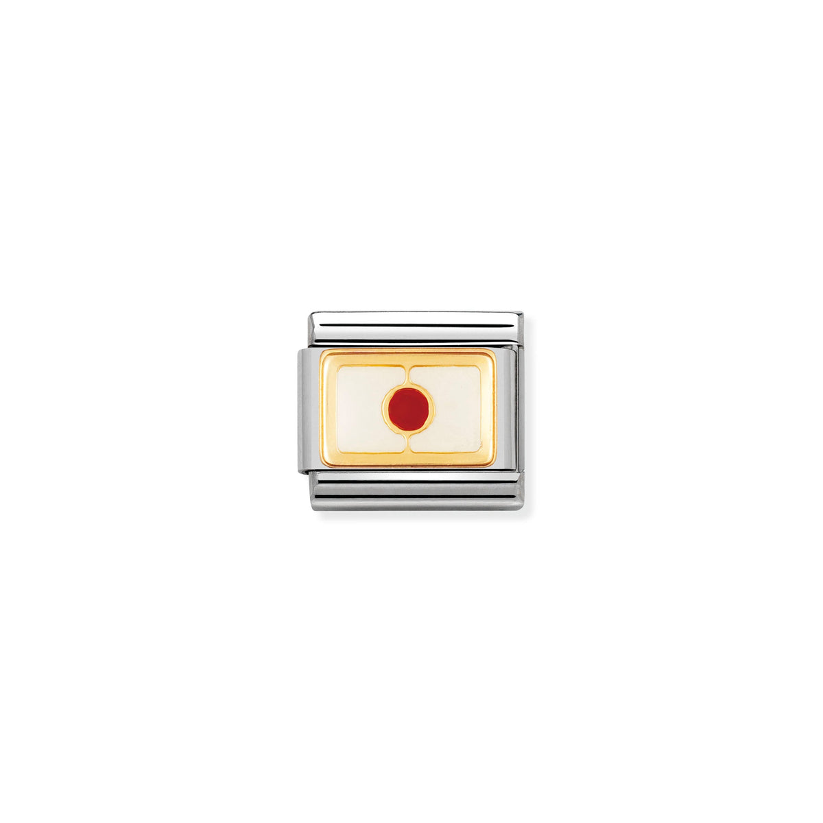 NOMINATION Composable Classic Link 030236/01 Japan Flag in 18ct Gold and Enamel