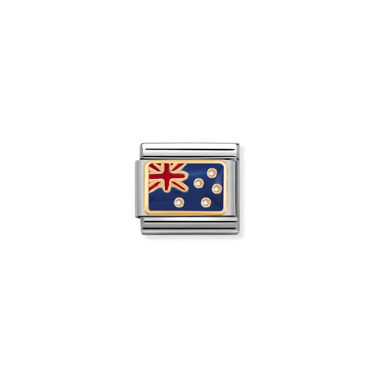 NOMINATION Composable Classic Link 030238/01 Australia Flag in 18ct Gold and Enamel