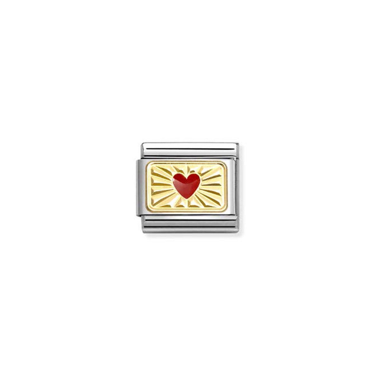 NOMINATION Composable Classic Link 030284/58 Red Heart with Etched Detail in Gold