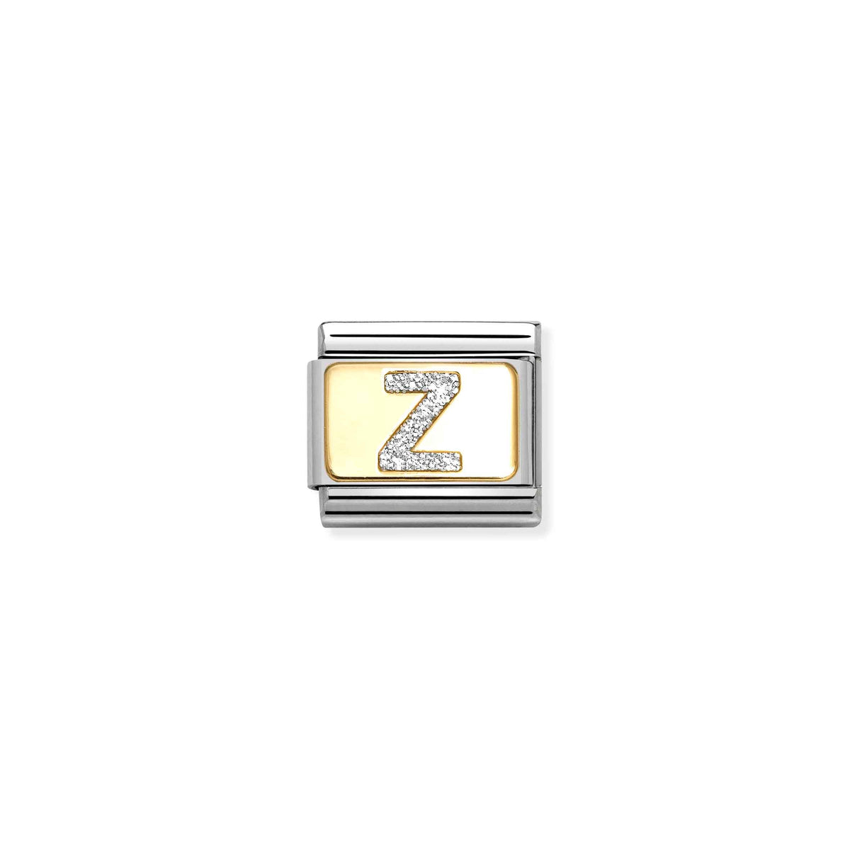 NOMINATION Composable Classic Link 030291/26 Silver Letter Z in 18ct Gold & Glitter Enamel