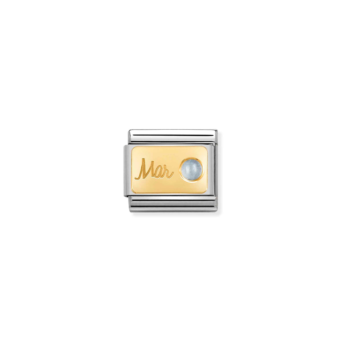 NOMINATION Composable Classic Link 030519/03 March Aquamarine in 18ct Gold