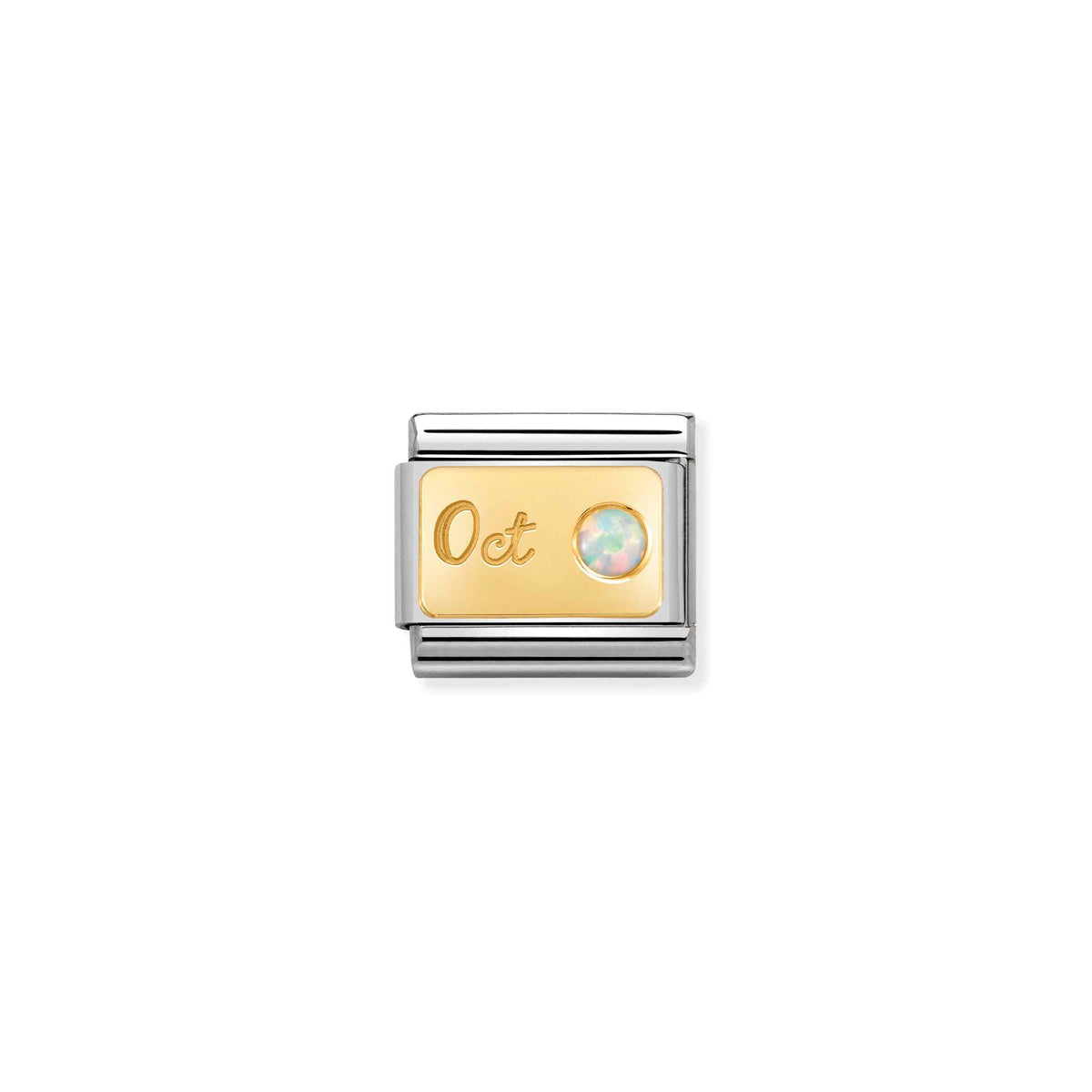 NOMINATION Composable Classic Link 030519/10 October White Opaline in 18ct Gold
