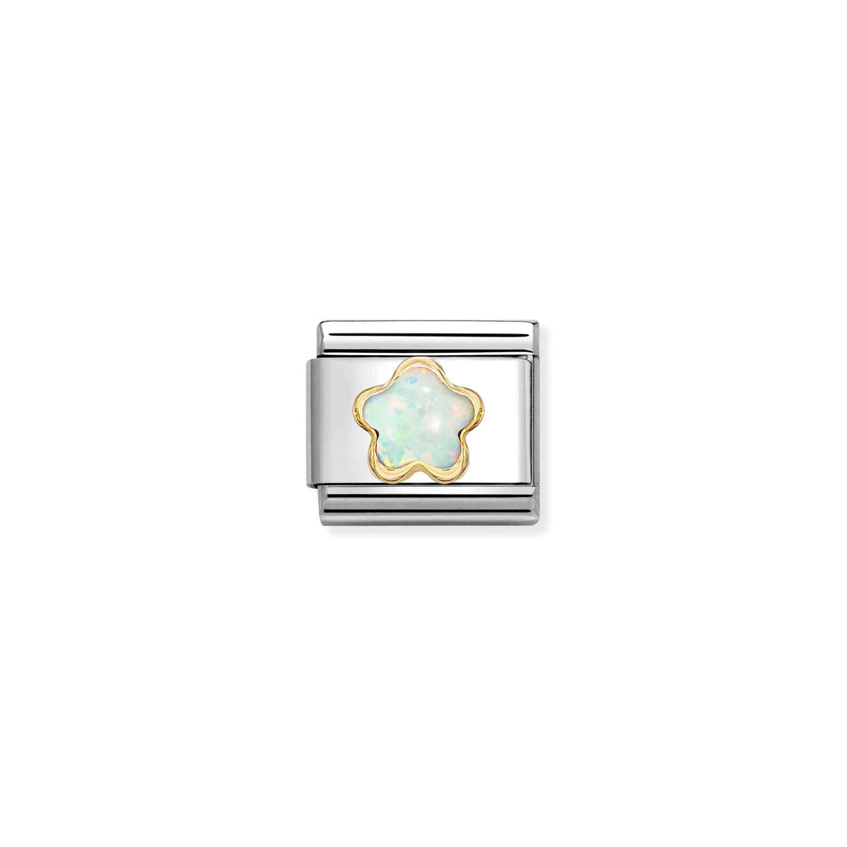 NOMINATION Composable Classic Link 030522/07 White Opal Flower in 18ct Gold