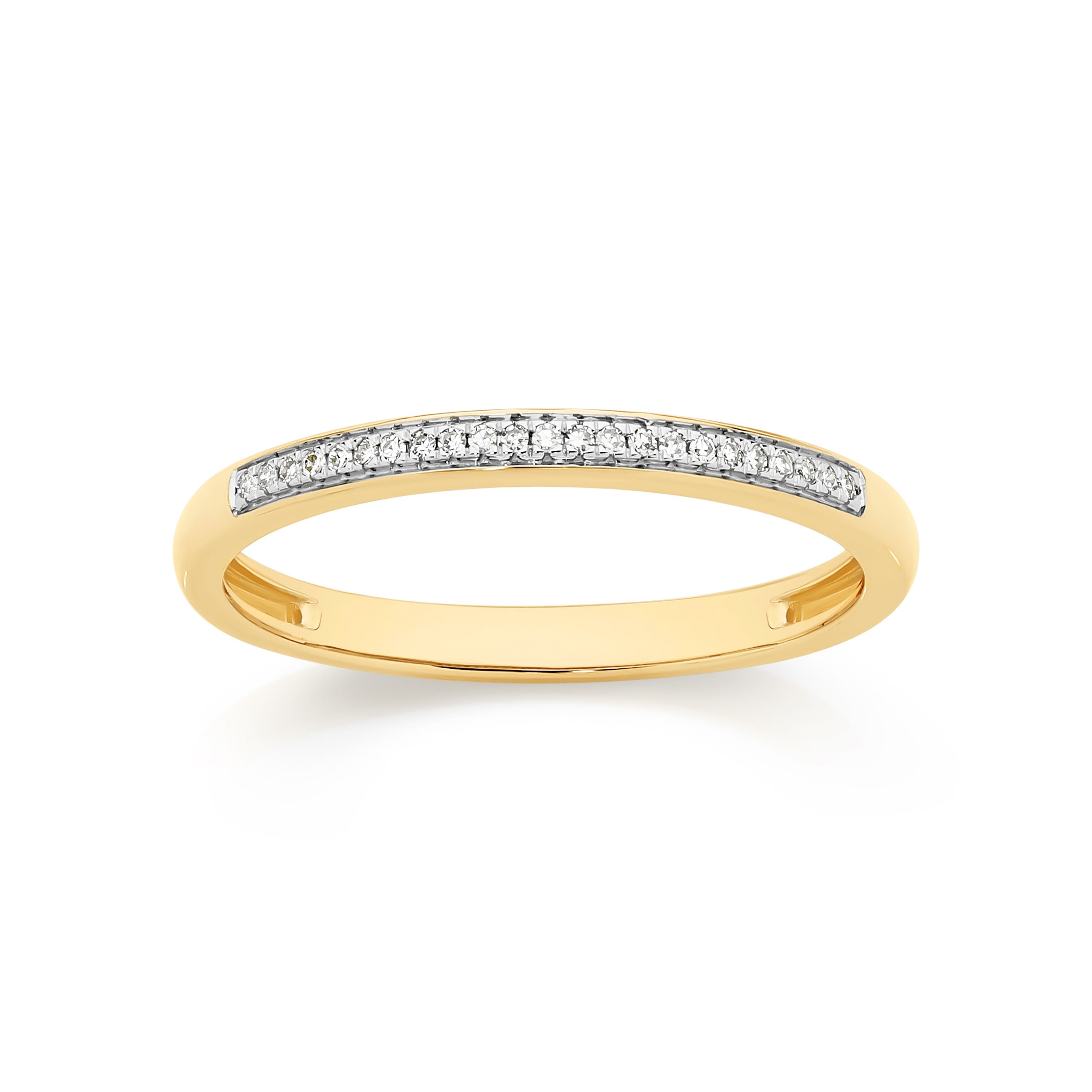 9ct Yellow Gold Pave Diamond Ring