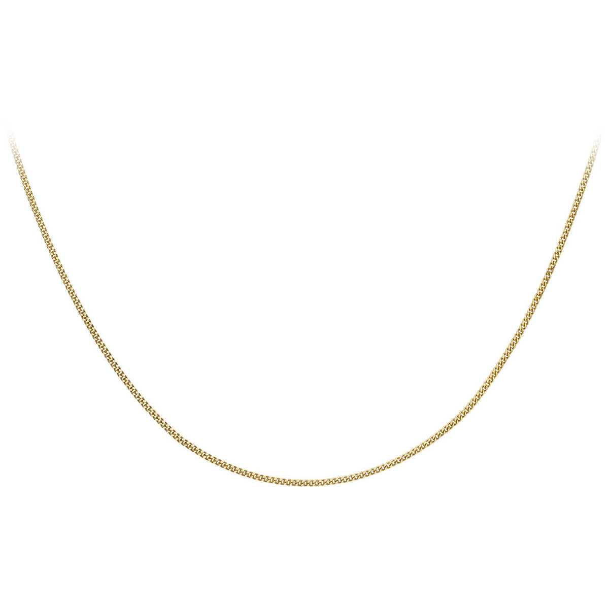 9ct Yellow Gold 40 Diamond Cut Curb Chain 41cm