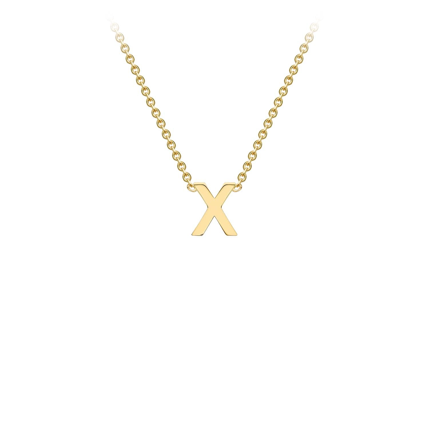 9ct Yellow Gold 'X' Initial Adjustable Letter Necklace 38/43cm