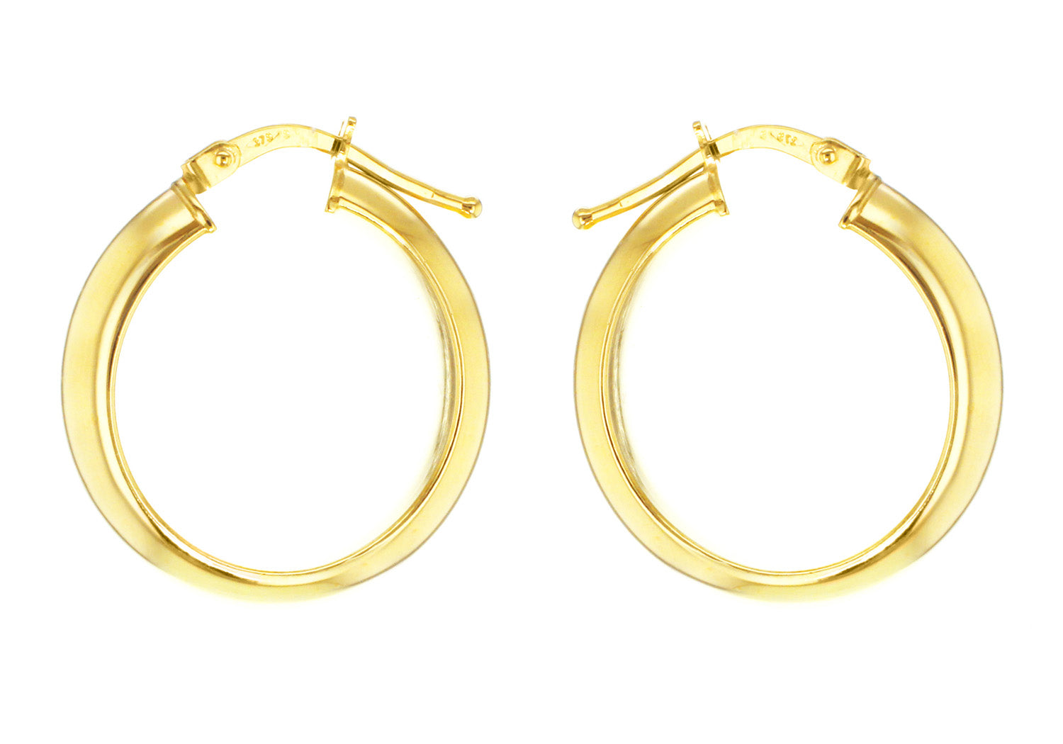 9ct Yellow Gold Creole Hoops 15 mm