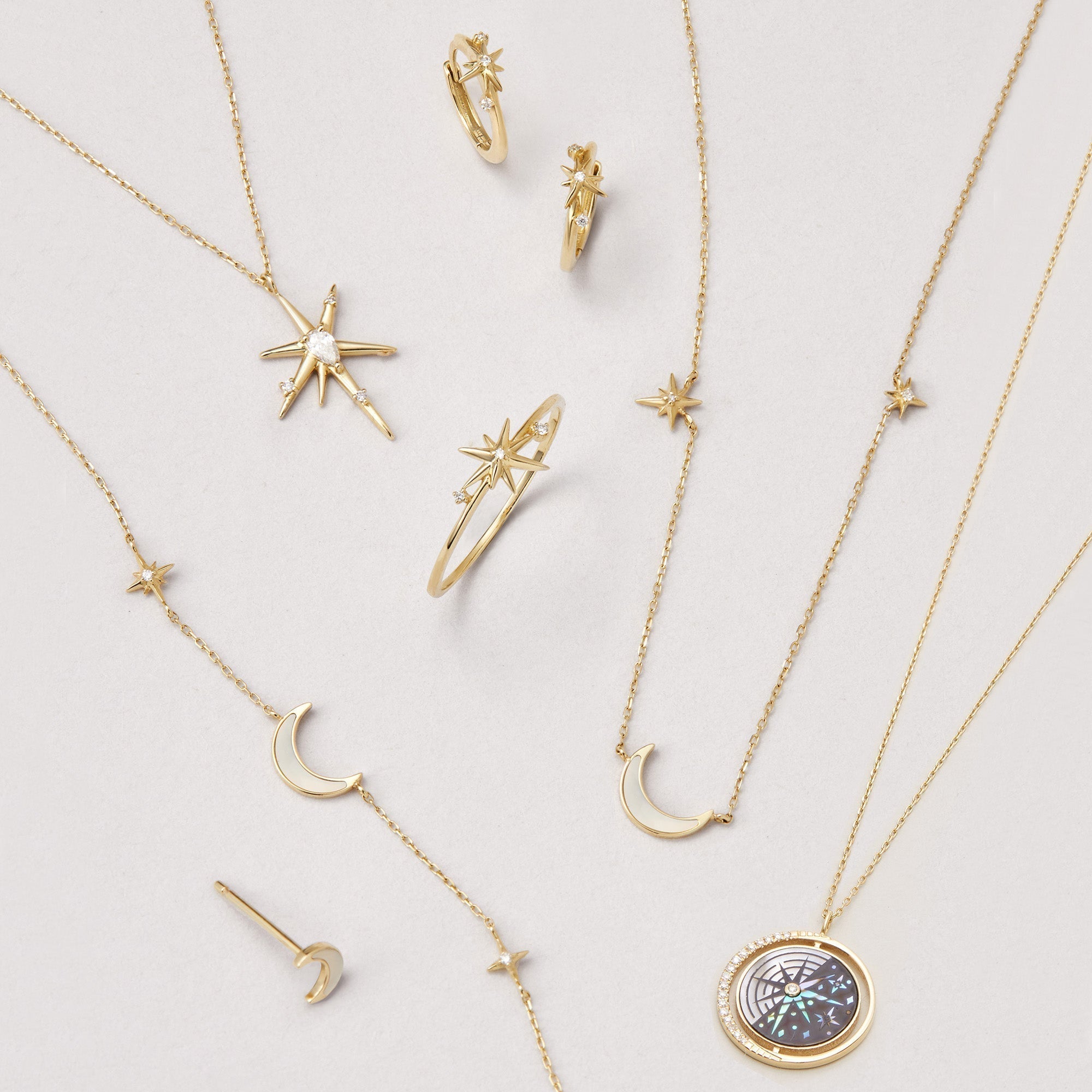 Ania Haie 14ct Gold Diamond Star Pendant Necklace
