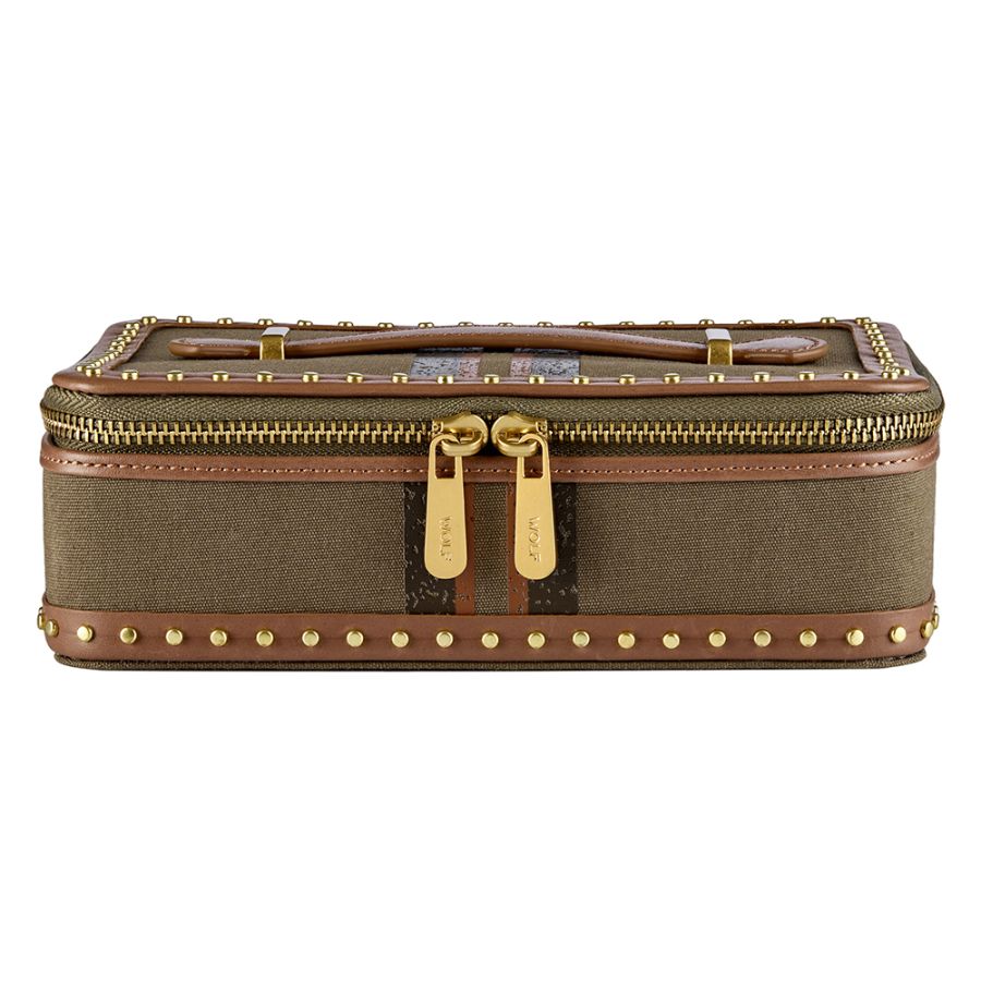 Wolf Ida Travel Zip Jewellery Case Khaki