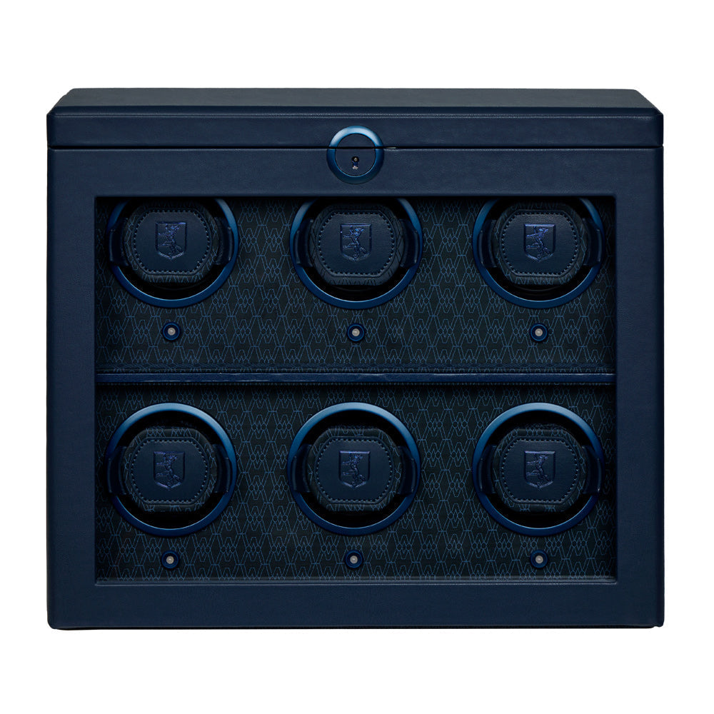WOLF Earth 6 Piece Watch Winder in Midnight Blue