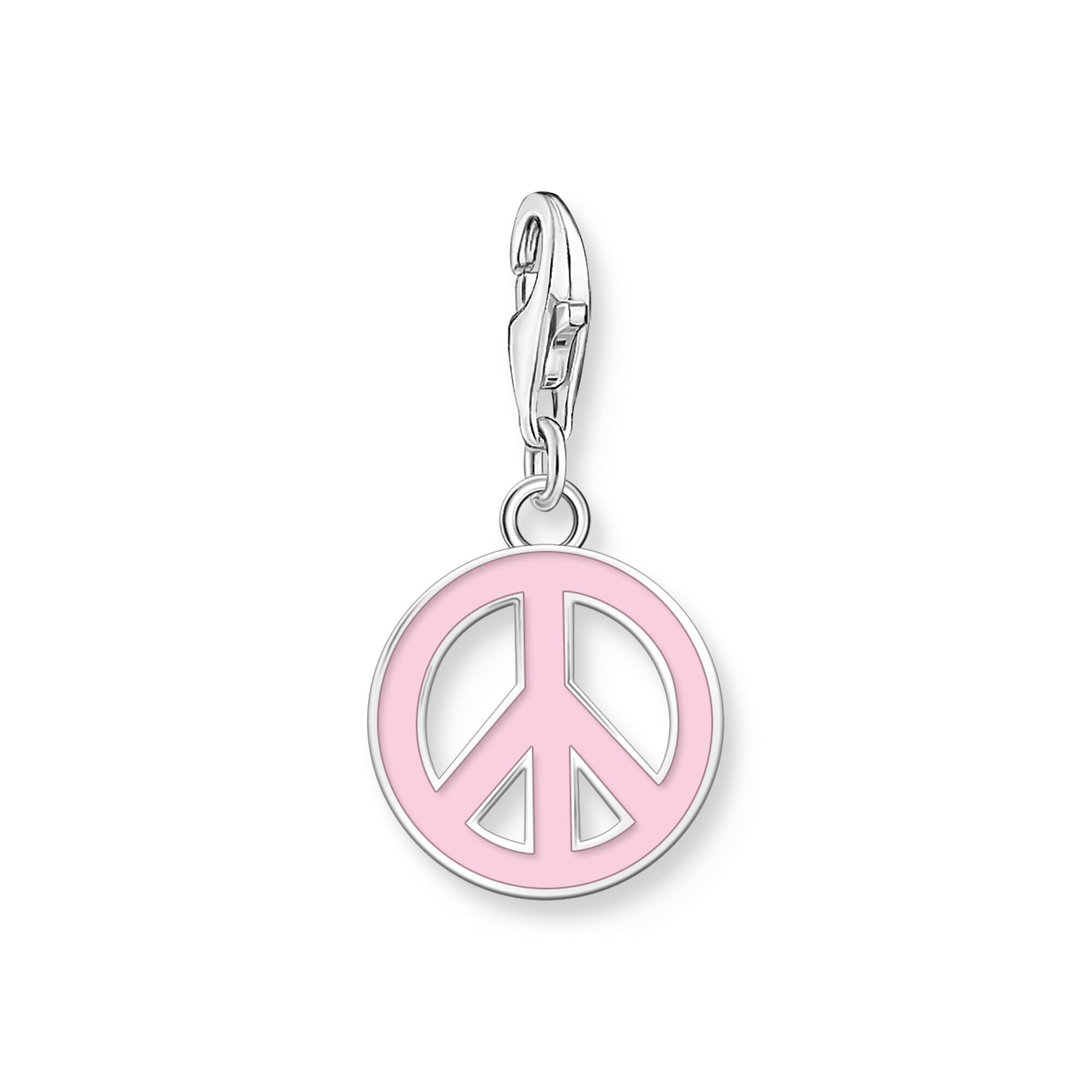 THOMAS SABO Pink Peace Sign Charm Pendant Silver