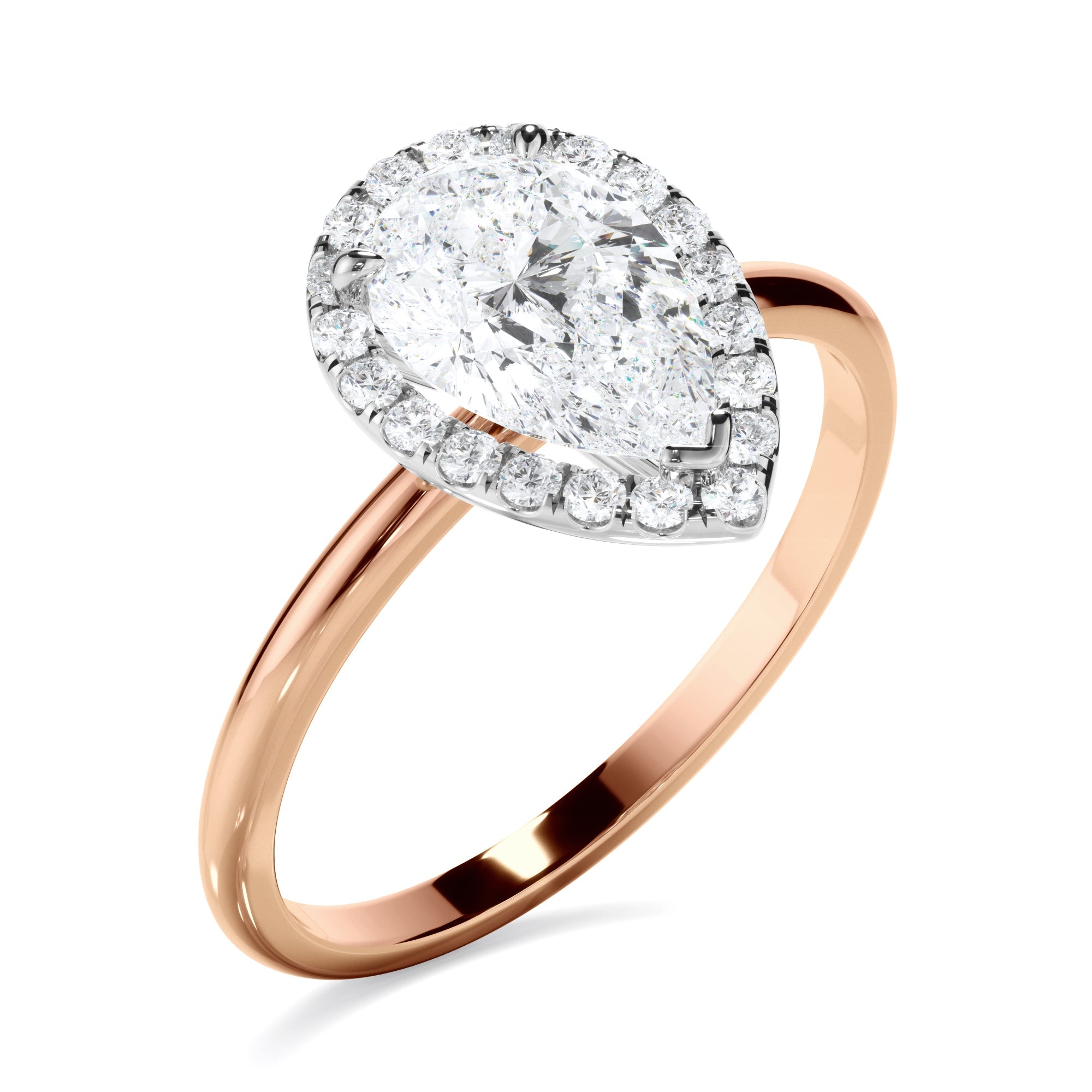 Pear Cut Diamond Halo Engagement Ring