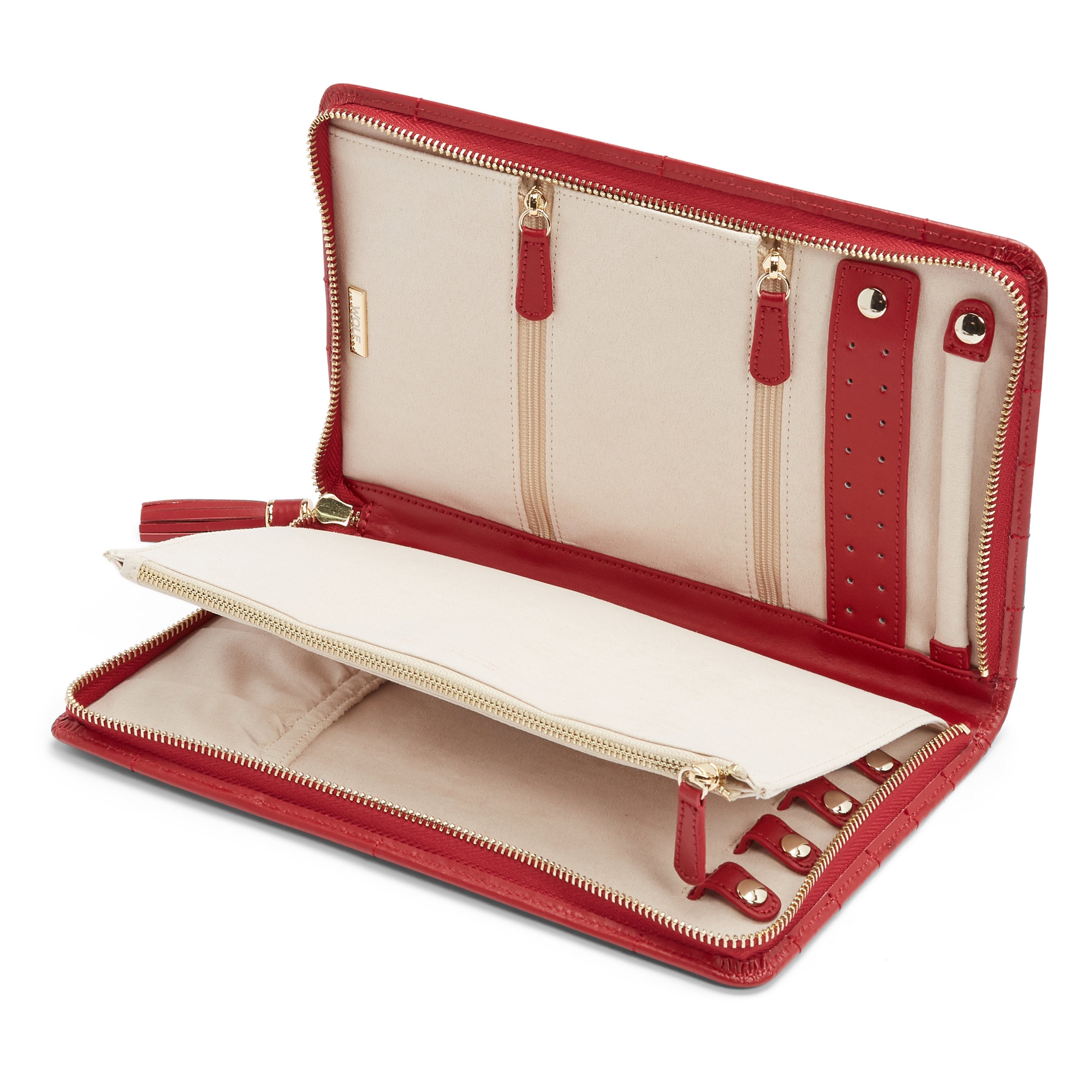 Wolf Caroline Large Jewellery Portfolio Red