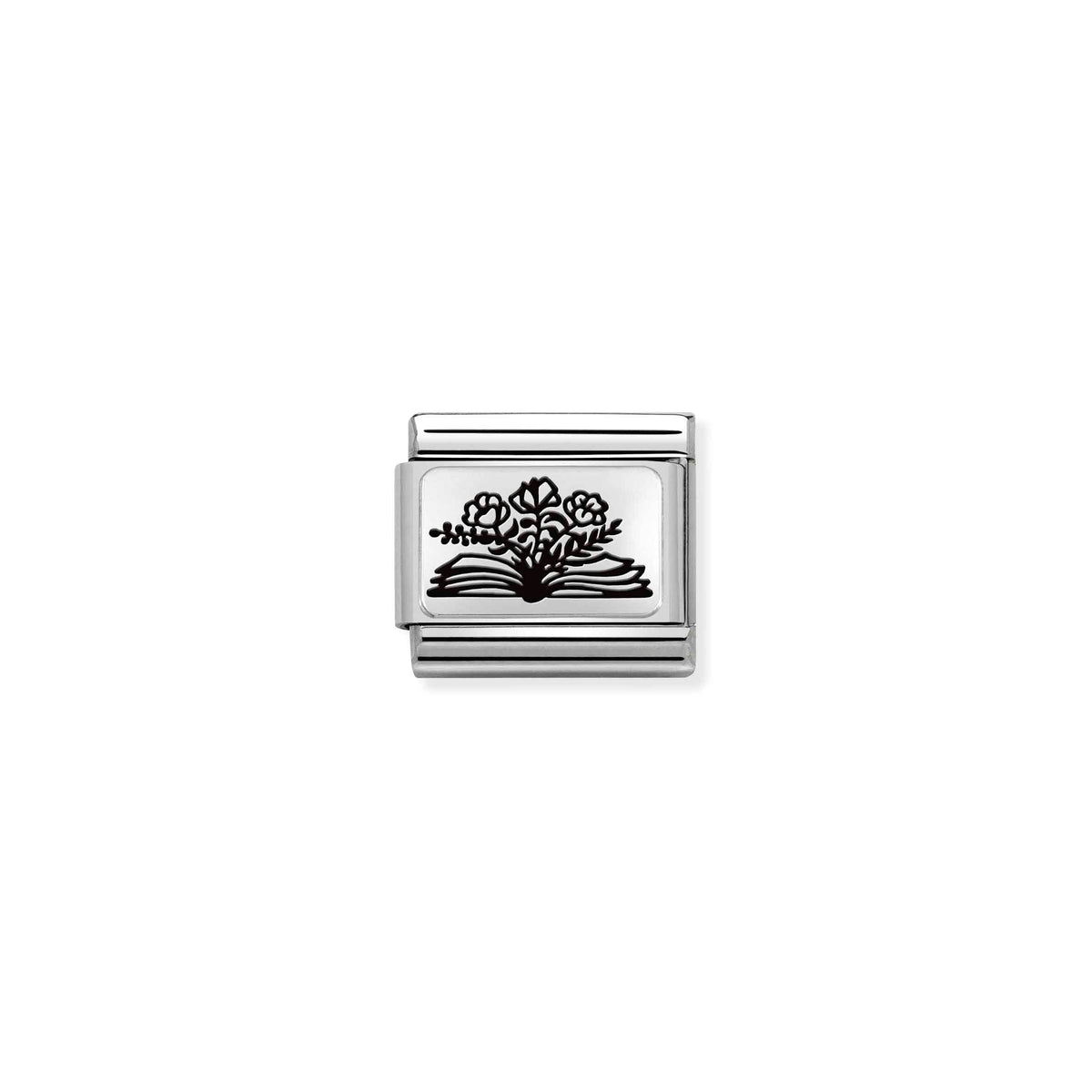 NOMINATION Composable Classic Link 330111/27 Book with Flowers in 925 Silver