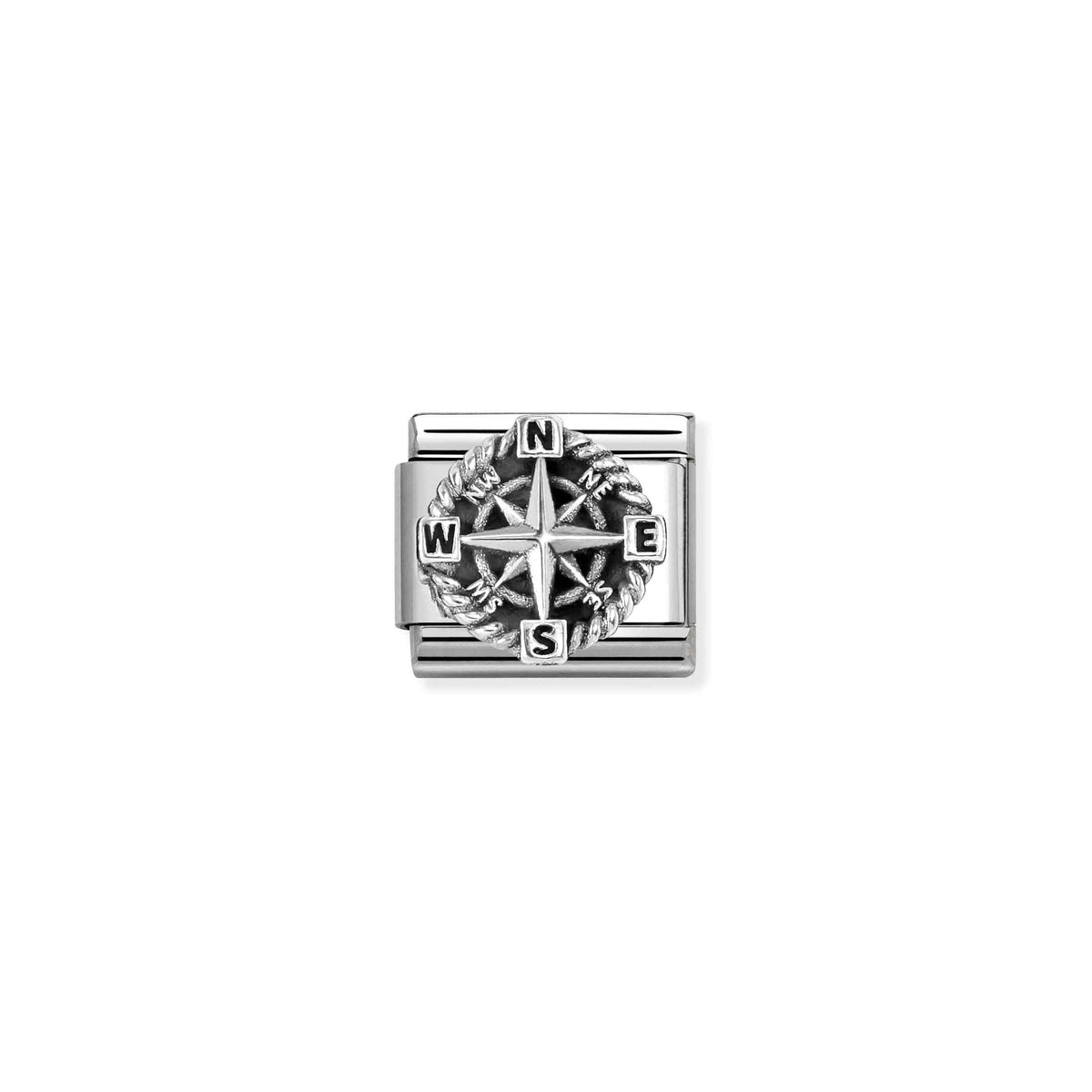 NOMINATION Composable Classic Link 330114/01 Compass Relief in Silver
