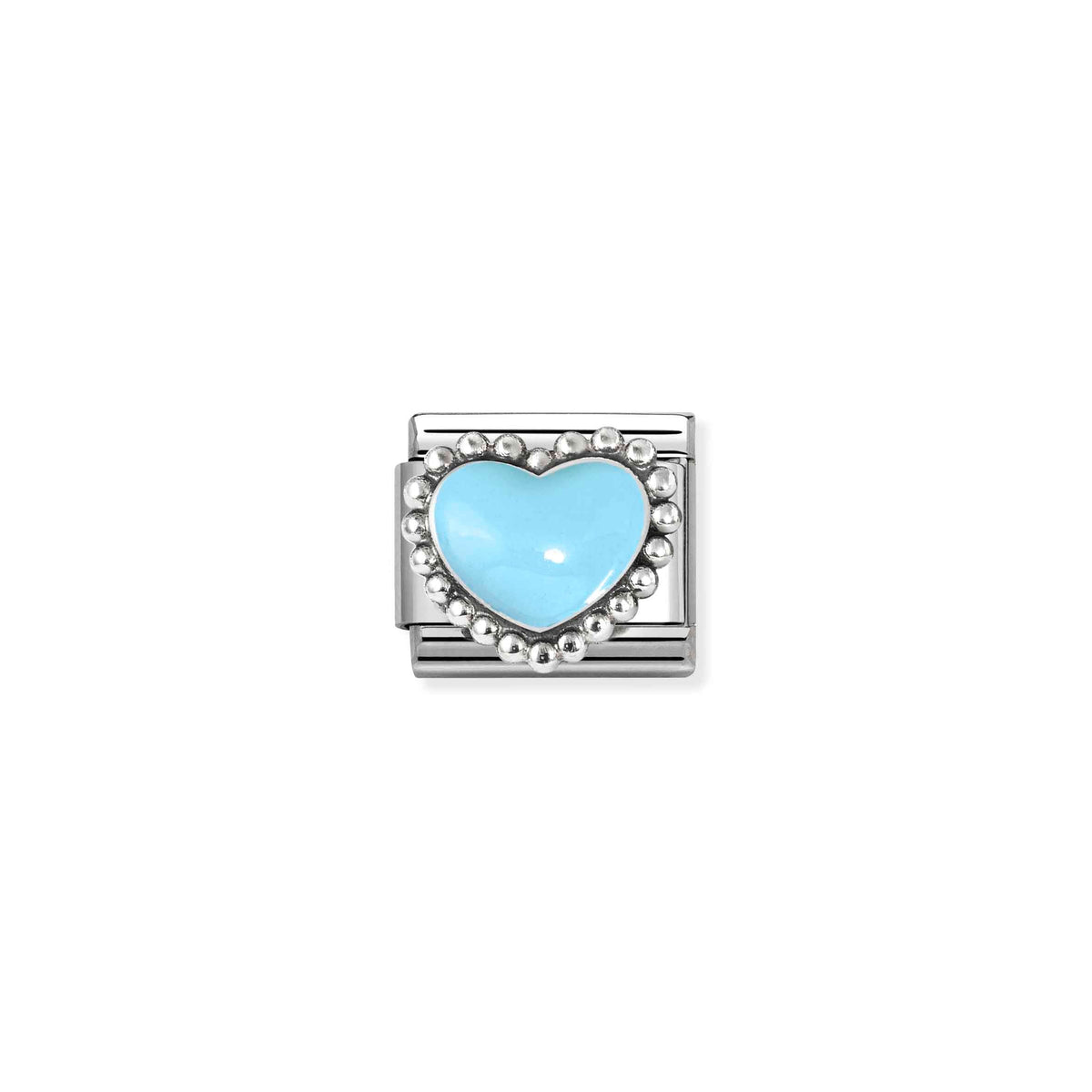 NOMINATION Composable Classic Link 330204/34 Pastel Blue Heart in 925 Silver & Enamel