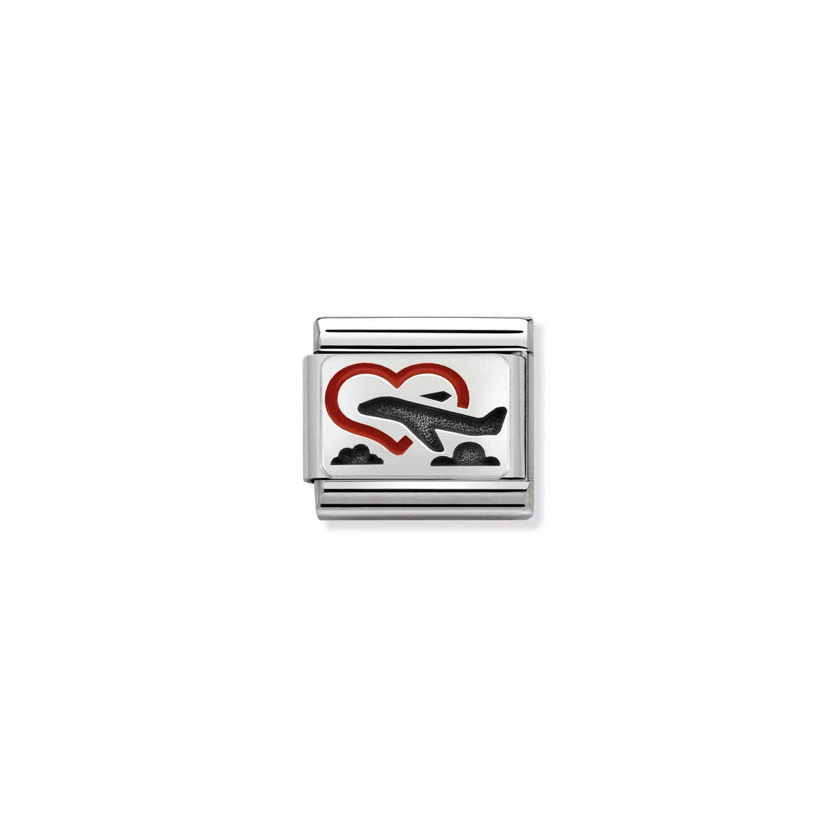 NOMINATION Composable Classic Link 330208/02 Heart with Plane in Enamel & 925 Silver