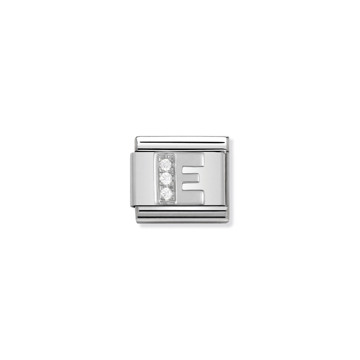 NOMINATION Composable Classic Link 330301/05 Letter E with Cubic Zirconia in 925 Silver