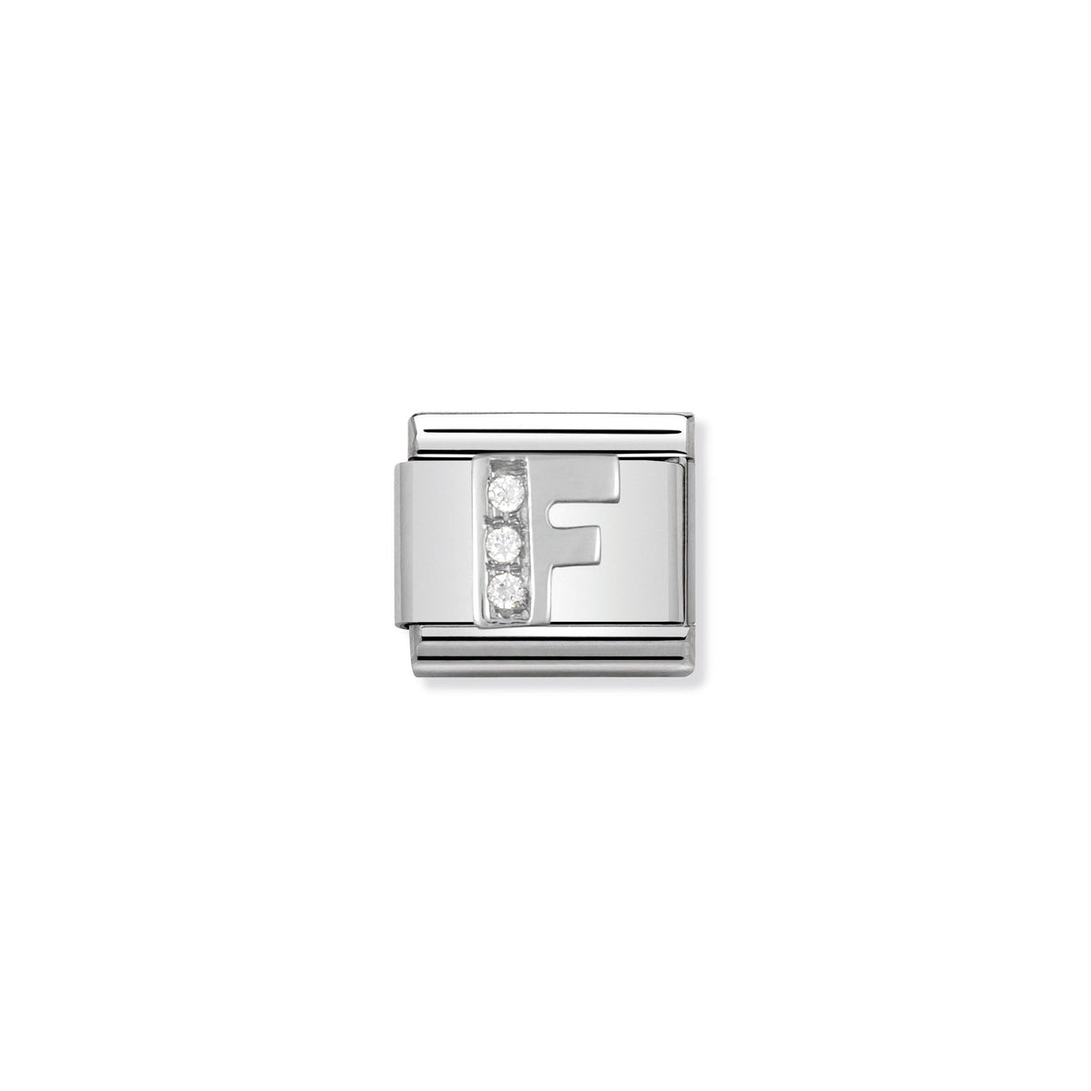 NOMINATION Composable Classic Link 330301/06 Letter F with Cubic Zirconia in 925 Silver