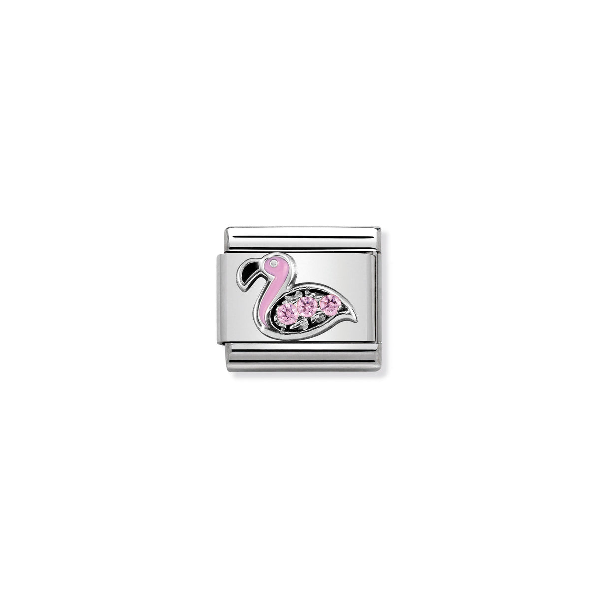 NOMINATION Composable Classic Link 330304/31 Flamingo with Cubic Zirconia in 925 Silver