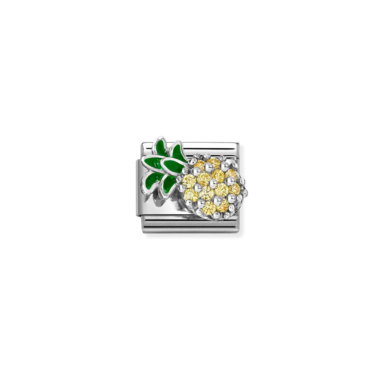 NOMINATION Composable Classic Link 330328/21 Yellow Pineapple in 925 Silver & Cubic Zirconia