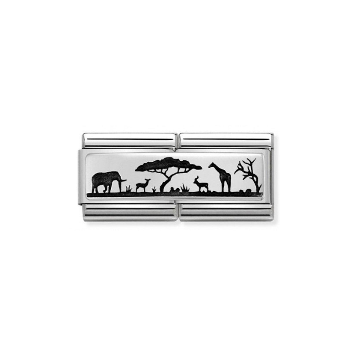 NOMINATION Composable Classic Double Link 330790/07 African Savannah in 925 Silver
