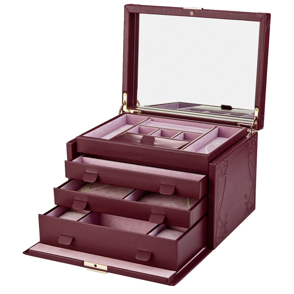 WOLF x Liberty Large Jewellery Box - Burgundy
