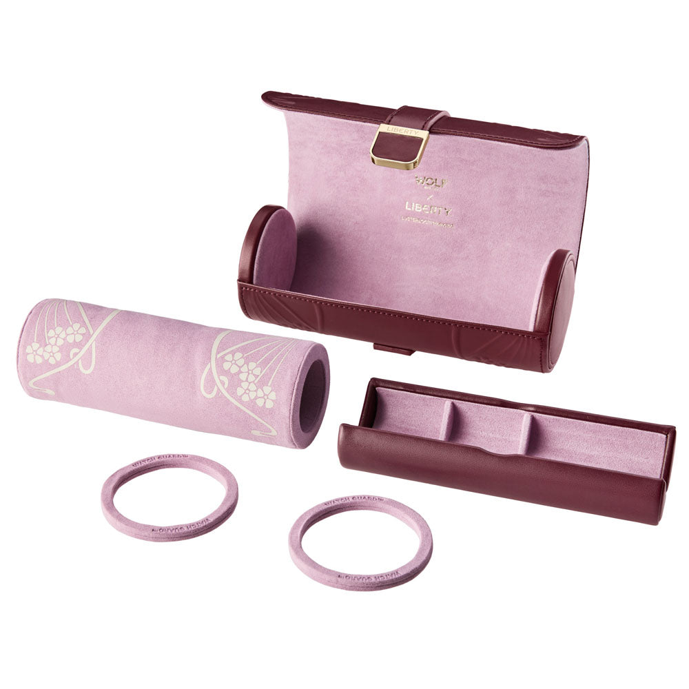 WOLF x Liberty Triple Watch Roll - Burgundy