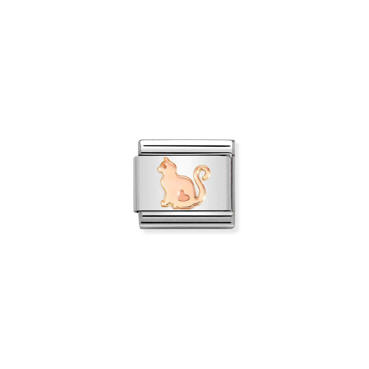 NOMINATION Composable Classic Link 430104/51 Cat in 9ct Rose Gold