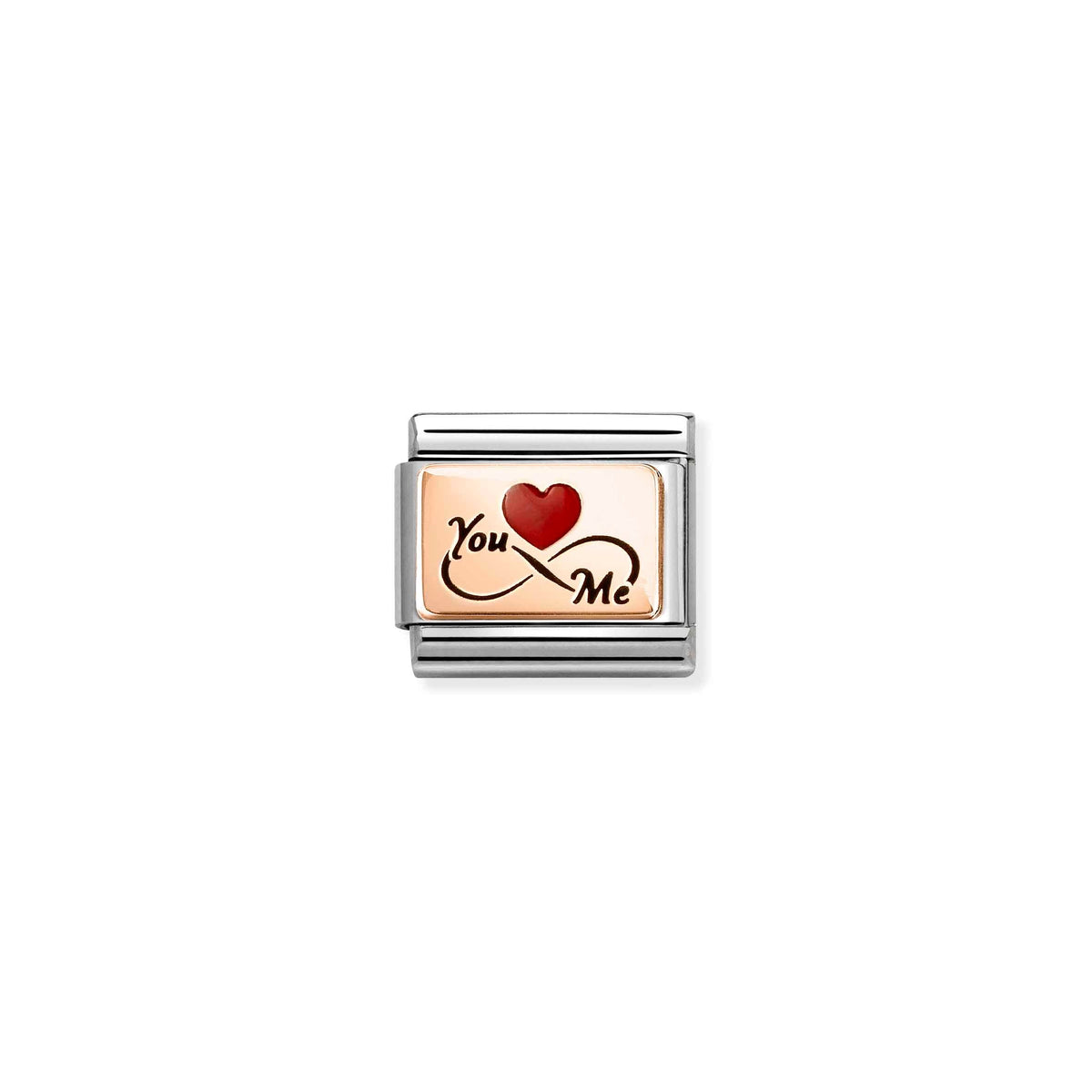 NOMINATION Composable Classic Link 430204/08 You Infinity Me in 9ct Rose Gold & Enamel