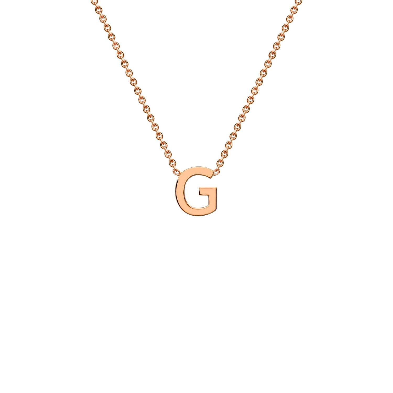 9ct Rose Gold 'G' Initial Adjustable Letter Necklace 38/43cm