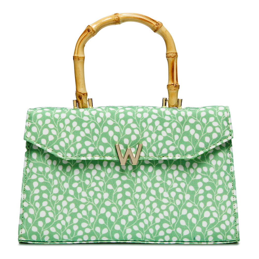 Wolf Evie Collection Large Bag with Green Leaves Print