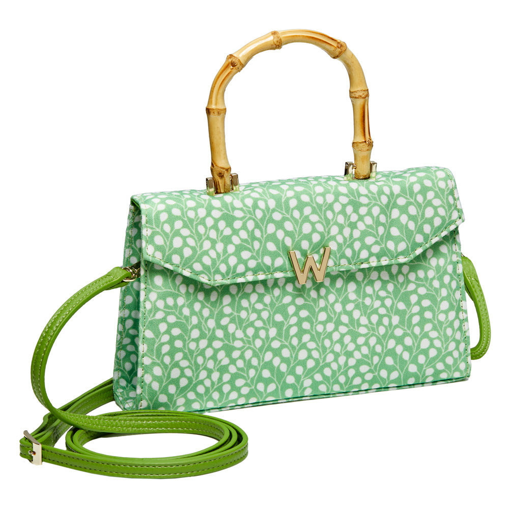 Wolf Evie Collection Large Bag with Green Leaves Print