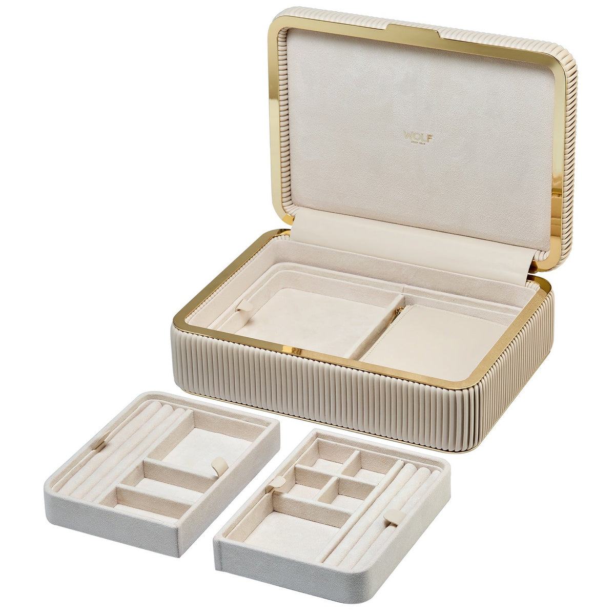 Wolf Bella Medium Jewellery Box Bone