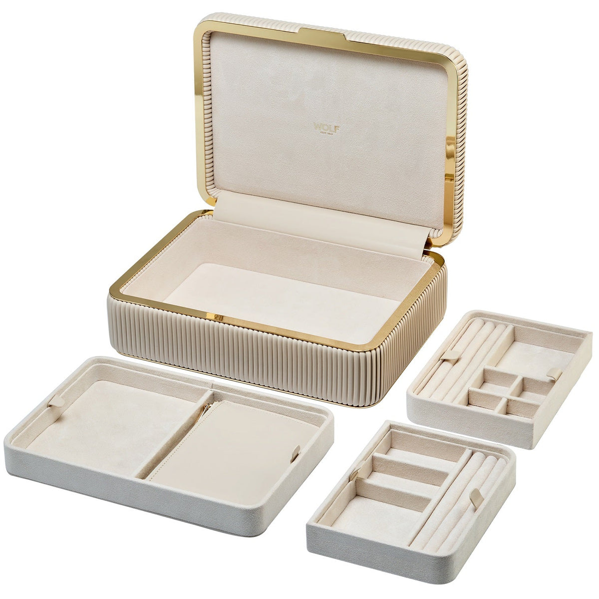 Wolf Bella Medium Jewellery Box Bone