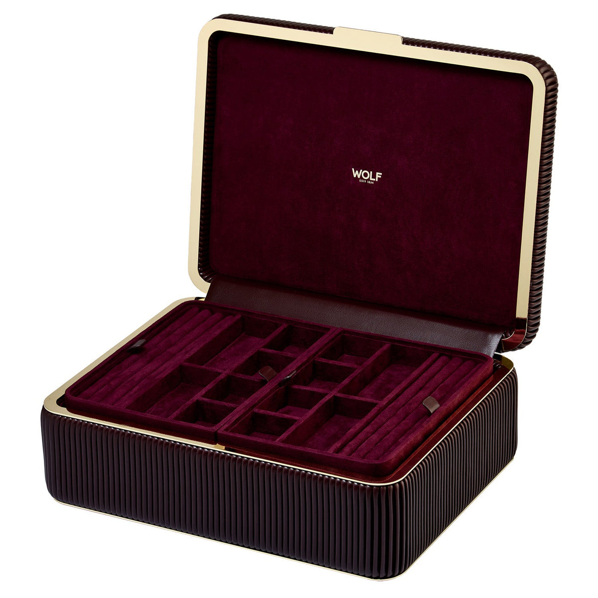 Wolf Bella Large Jewellery Box Bordeaux