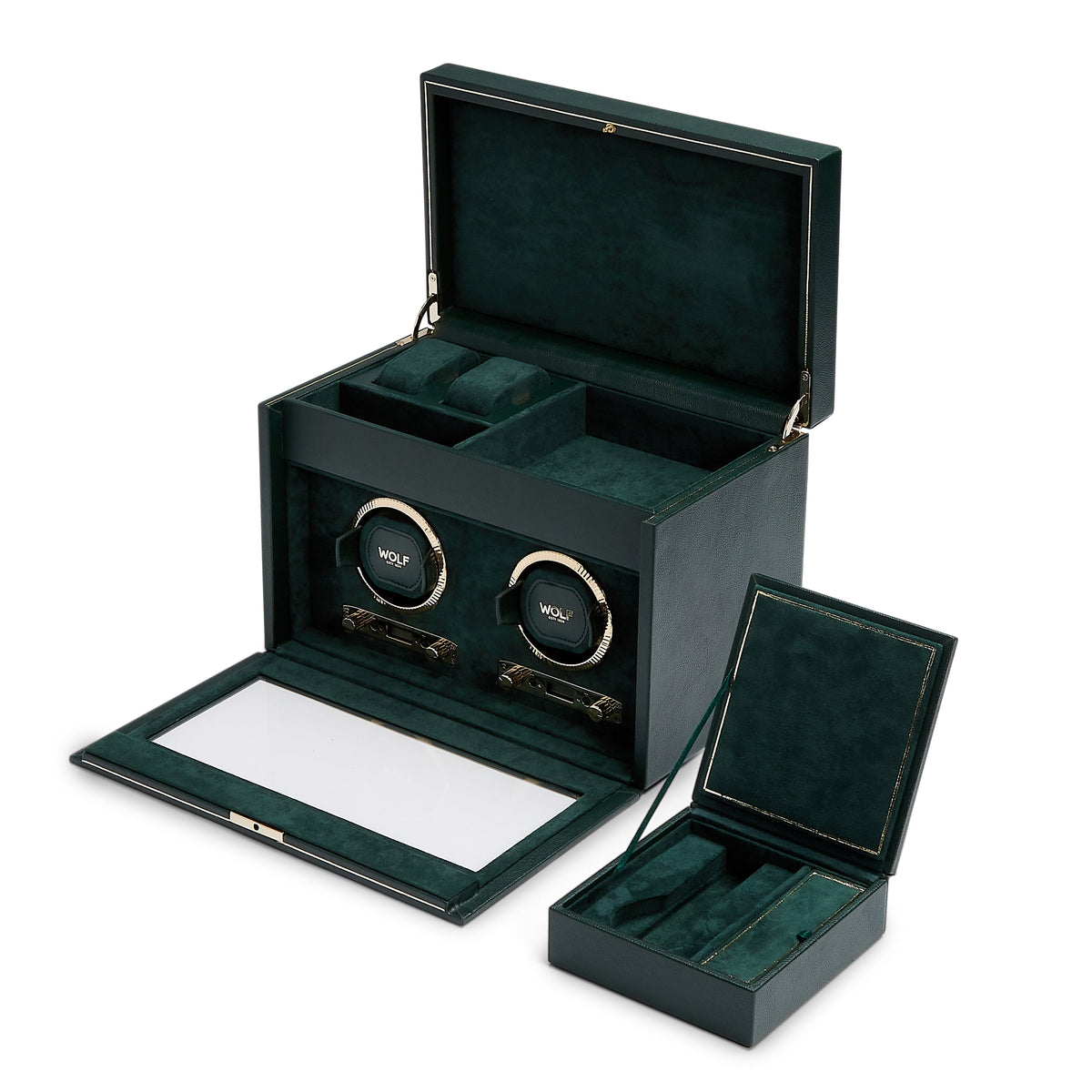 Wolf Brit Racing Green Double Watch Winder