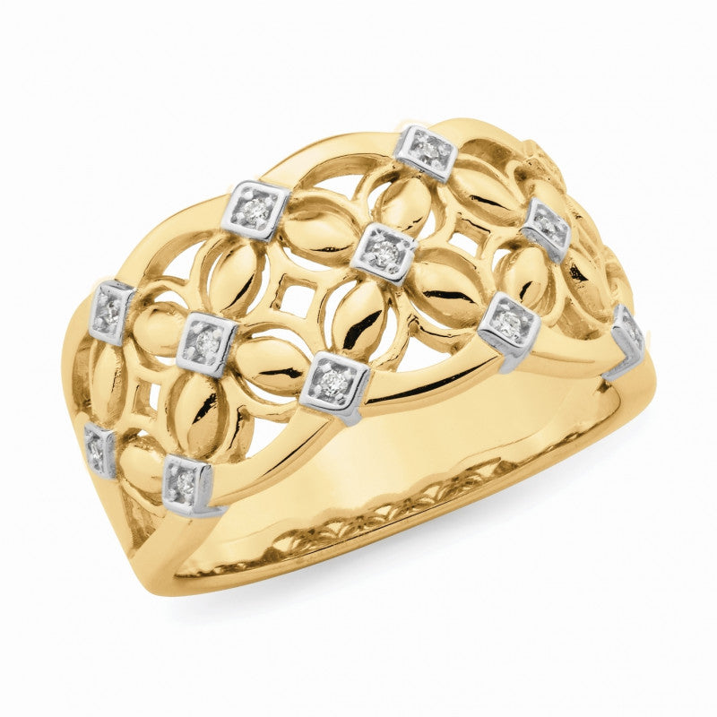 0.05ct diamond dress ring in 9ct yellow gold