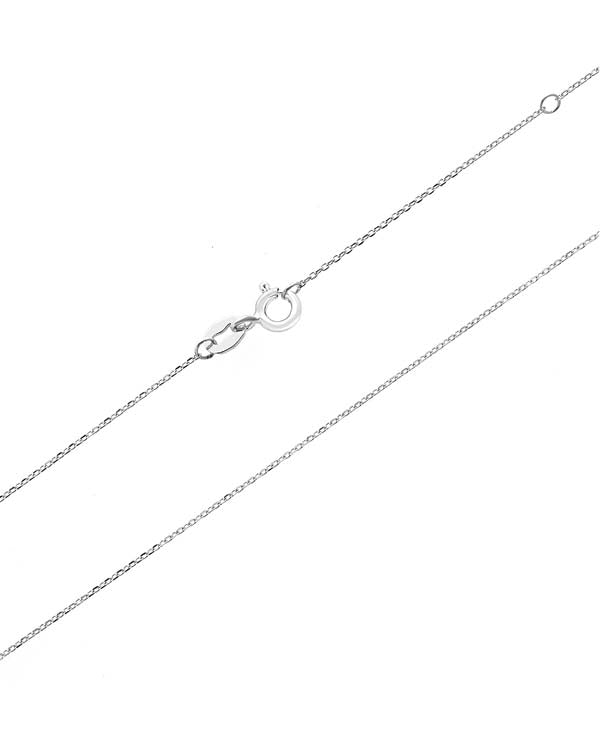 9ct White Gold Fine Cable Chain 40-45cm