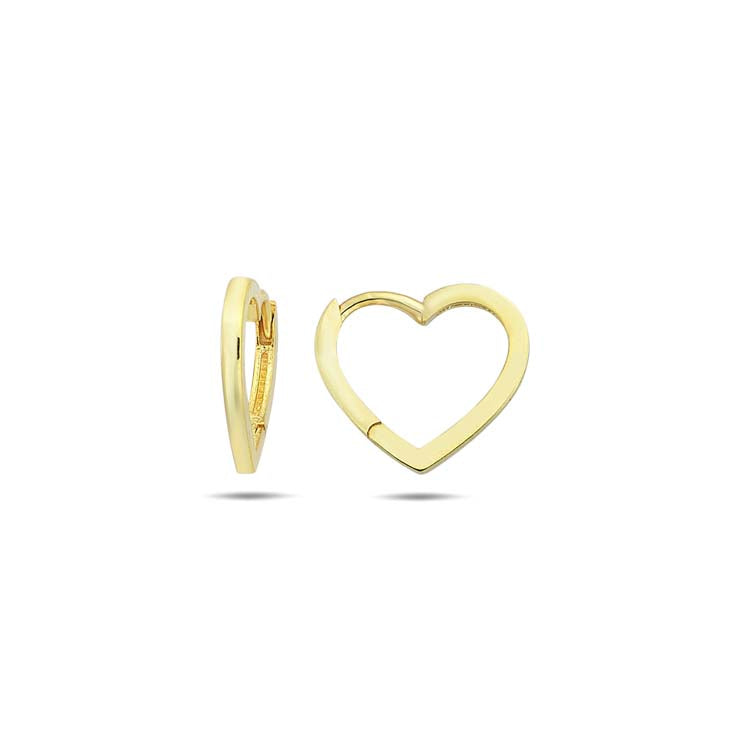 9ct Yellow Gold Open Heart Hoop Earrings