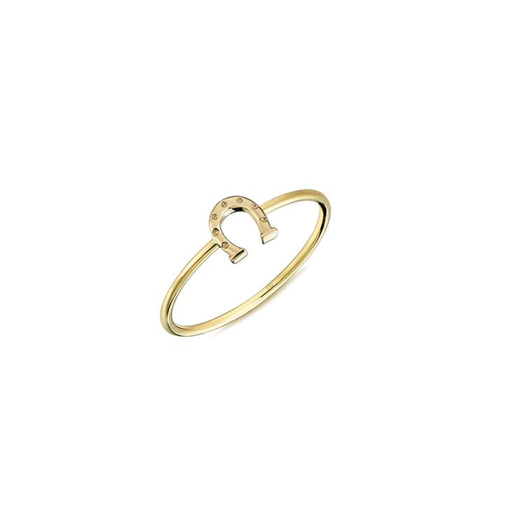 9ct Yellow Gold Lucky Horseshoe Ring