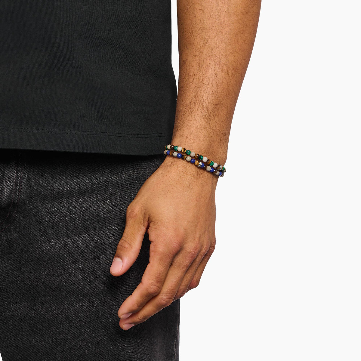 THOMAS SABO Bracelet with brown and blue beads