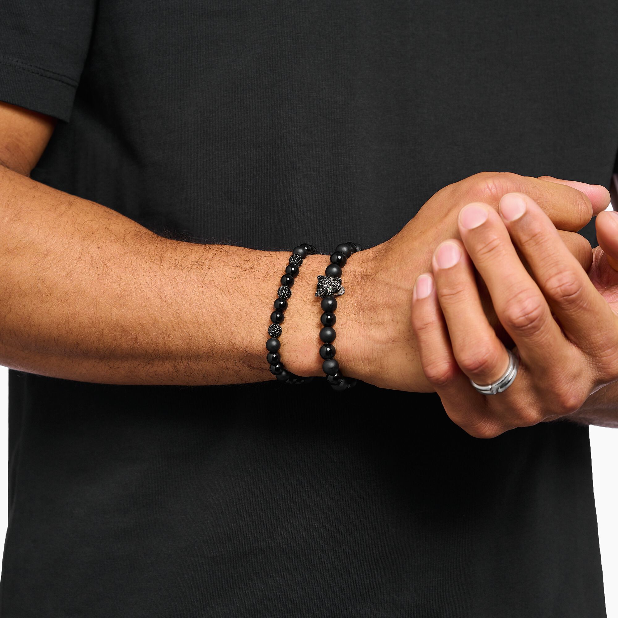 THOMAS SABO Black Cat beaded bracelet