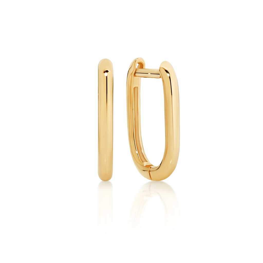 9ct gold polished paperclip huggies